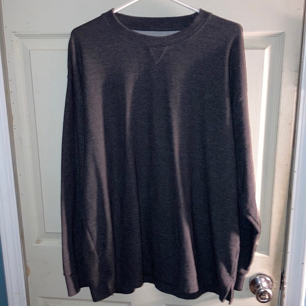 Mens Dark Grey Long Sleeve Heavy Shirt. Size XXL